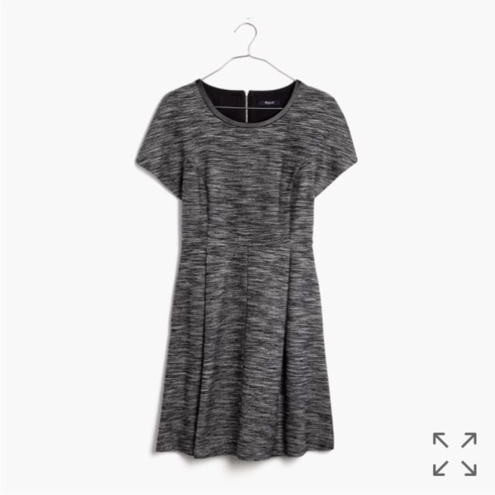 Madewell Tweed Mini Skater Dress A-Line Short Sleeves - Picture 9 of 10